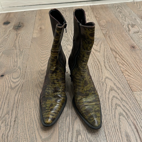 Italian Leather cowboy boots, size 38 - Picture 4 of 7